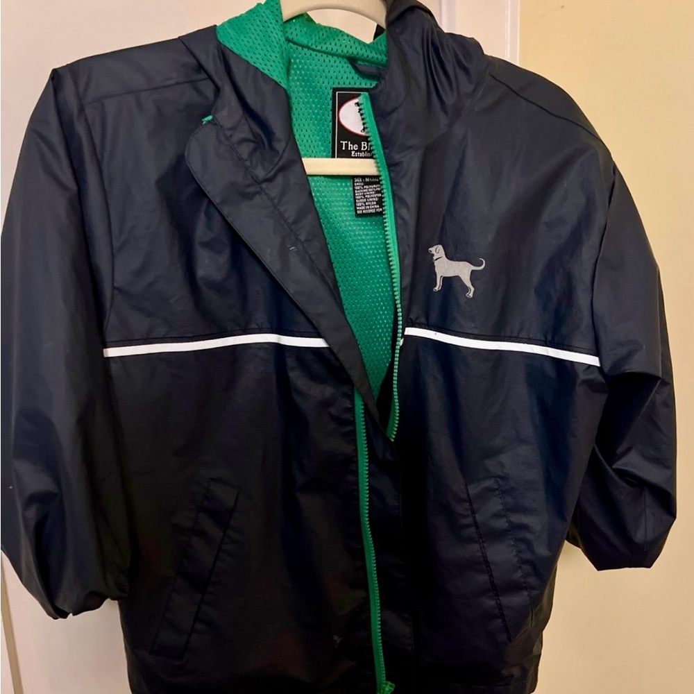 The Black Dog navy blue girl or boy raincoat size 7/8